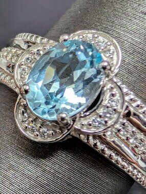 Sterling Silver Genuine Blue Topaz Ring